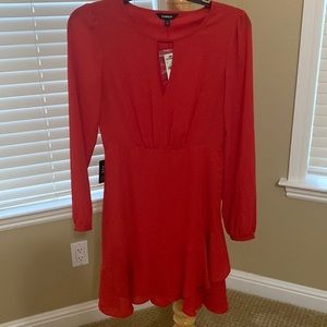 Express peephole ruffle dress